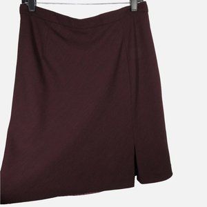Vintage Alanni By Donnybrook Women's Raisin Front Slit Career Skirt, Size 14